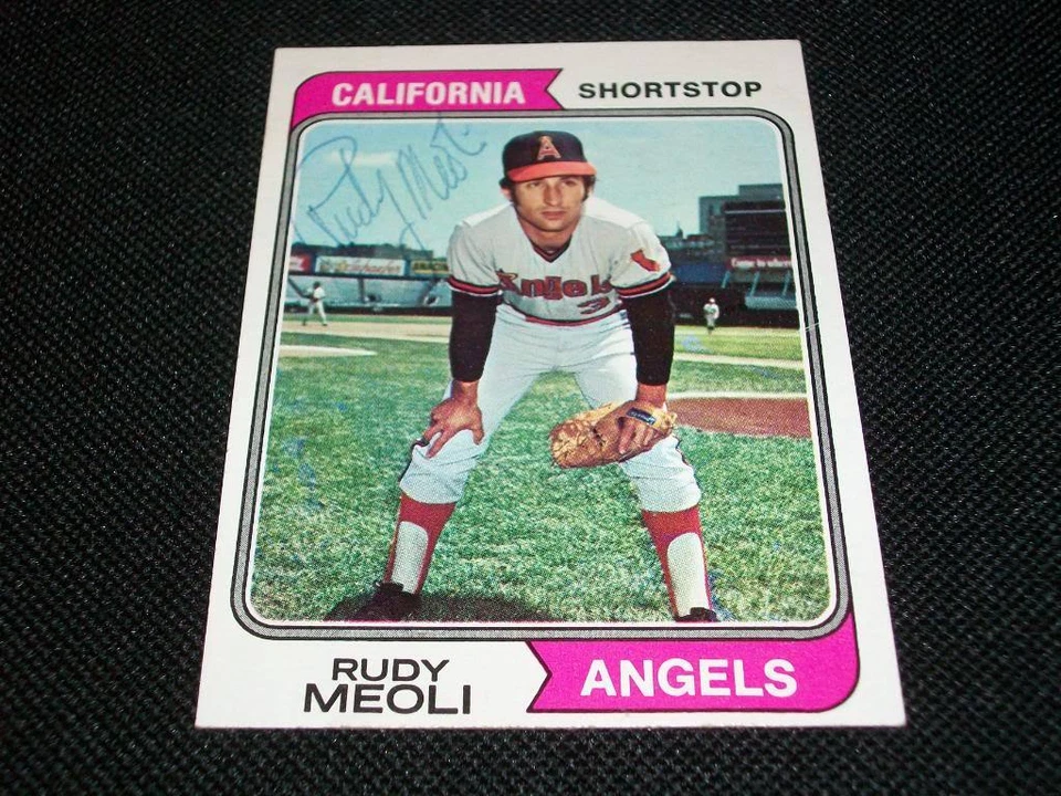 Angels Rudy Meoli Auto Signed 1974 Topps Card #188  Vintage Signature N - Image 1 of 1