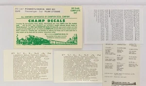 Champ Decals #PH-147 Pennsylvania HO Scale Pullman Letter board Bronze Gold - Picture 1 of 1