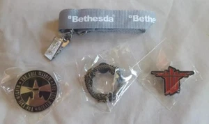 E3 Bethesda Lanyard and 3 Pin Set - Elder Scrolls Online Evil Within Wolfenstein - Picture 1 of 1