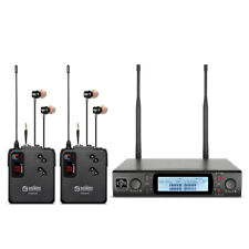 UHF Dual Channels Wireless in Ear Monitor System for Stage Performance Studio