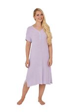 Ladies  Plus Long  Nightdress short sleeves Lilac Size10-28