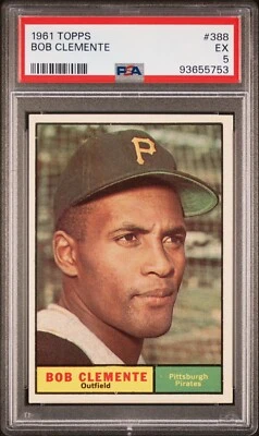 1961 Topps #388 Bob Roberto Clemente PSA 5 recién graduado ¡Juego muy limpio descanso! Foto 1 de 2