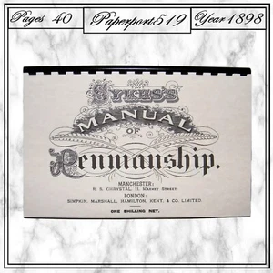1898 Sykes Manual of Penmanship 40 Pages - Imagen 1 de 6