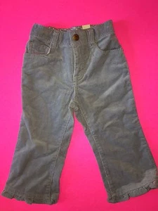 NWT THE CHILDREN'S PLACE GIRLS 18 MONTHS CORDUROY PANTS GRAY RUFFLE HEM ELASTIC - Picture 1 of 2