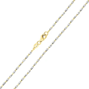 10K Two Tone Gold Tube Brite Link Anklet or Bracelet 1.1mm wide 7 8 9 or 10 Inch - Picture 1 of 5