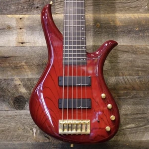 Used Tune Beb-6 See Thru Red Super Long 36" Scale MIJ 6string Bass W/GB - Picture 1 of 6