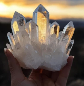 300g Natural Clear Quartz Cluster Purify Energy Mineral Specimen Sharpen Focus - Picture 1 of 3