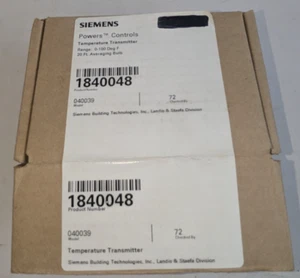 SIEMENS 184-0048 TEMPERATURE TRANSMITTER POWERS 0-100 DEG F 20FT. Averaging Bulb - Picture 1 of 3