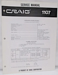Especificaciones de radio AM personal recargable manual de servicio Craig 1107 - Imagen 1 de 4