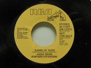 Hank Snow: Ramblin' Rose / Mono, 45 RPM, VG+ (E6) - Picture 1 of 2