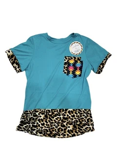 Brandneu mit Etikett türkis aztekisch Leopard Cowgirl Southwestern Top XL - Bild 1 von 1