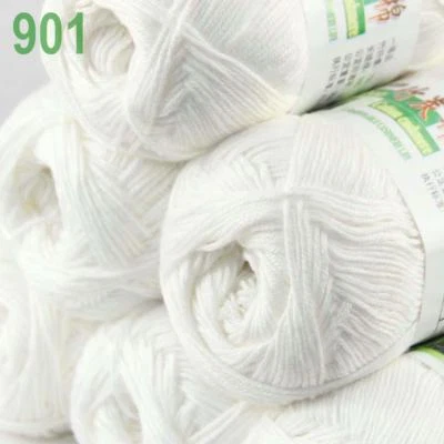 Sale Lot 6SkeinsX50g Soft Bamboo Cotton Baby Wrap Hand Knitting Crochet Yarn 901 - Image 1 of 4
