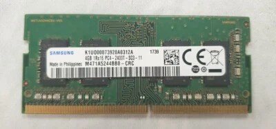 Samsung K1UO00073920A0312A 4GB 1RX16 PC4-2400T-SCO-11 LAPTOP MEMORY - Image 1 of 3