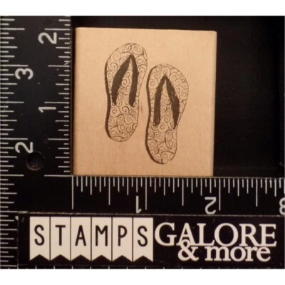 Estampillas de goma Inkadinkado 8497L sandalias chanclas de verano remolinos de playa #W14 Foto 1 de 2