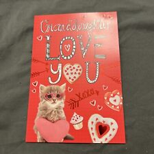 Valentine Mouse Bear Raccoon GRANDDAUGHTER LARGE Valentine's Day Greeting Card