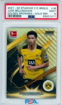2021-22 Jude Bellingham Topps Stadium Club Chrome Gold Refractor 49/50 PSA 9 - Image 1 of 3