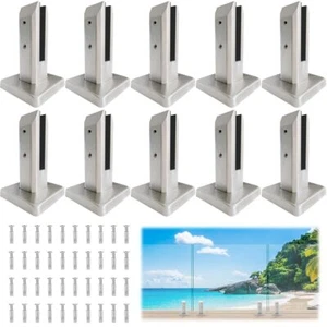 10X Stainless Steel Fence Frameless Glass Clamp Spigots Spigot Pool Balustrade - Picture 1 of 11