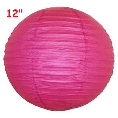6 Rosa 12" Papel Linterna China Lámpara Pantalla Boda Fiesta Decoración Suministros Foto 1 de 4
