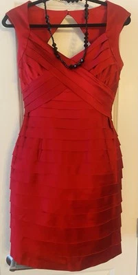 Glamuroso! Vestido Clásico Rojo Sweetheart Bodycon Panel - Jones New York Talla 6 Foto 1 de 4