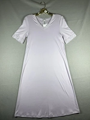 Hanro Moments NW Women’s XS US 2/4 Night Gown Sleep Robe Lavender Purple Lace - Image 1 of 4