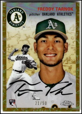 2023 Topps Chrome Platinum Freddy Tarnok Toile Cream/Gold Refractor #/50 #137 - Image 1 of 2