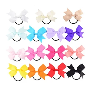 16 Pcs Children's Bowknot Hair Band Hair Bow Tie Ponytail Holders Elastic Band - Picture 1 of 10