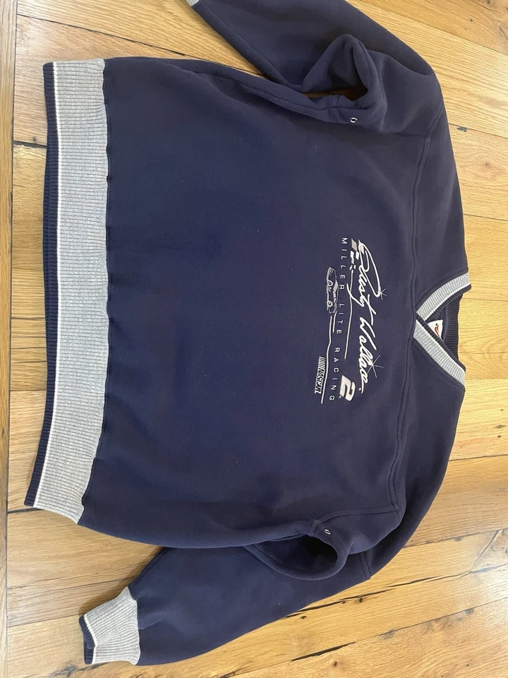 MOLETOM MASCULINO RUSTY WALLACE MONOGRAMADO AZUL MARINHO Tamanho G Chase marca autêntica - Imagem 1 de 4