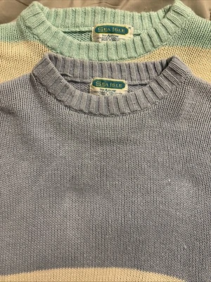Vtg Sweater Lot Sea Isle Brand Medium Ramie Cotton Blend Made In Macau  - Изображение 1 из 4