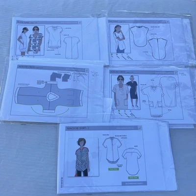Sewing Pattern Style Arc Lot Of 5 Elani Tunic, Maggie Shirt, Rae Tunic, Adeline - Image 1 of 4