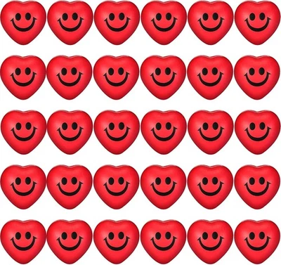 30 Pieces Heart Stress Relief Balls, Smile Funny Face Mini Foam Balls for School - Image 1 of 4