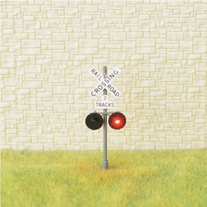 4 x HO scale model railroad grade crossing signal LED made 2 targets #CSG2 - Picture 1 of 4
