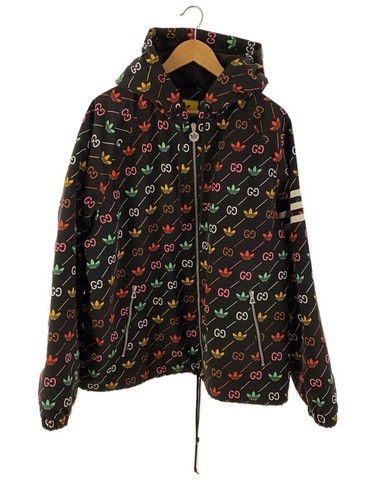 GUCCI Felpa con cappuccio zip nera poliestere modello all over taglia 50 722262 Zalci #EG AGA