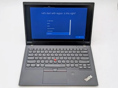 Lenovo ThinkPad X1 Carbon 5th Gen 14" FHD I7-7600U 256GB SSD 16GB W10P Webcam - Image 1 of 4