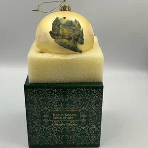 VTG 2003 Thomas Kinkade Lg Christmas Bulb Ornament "painter Of Light" Orig Box - Picture 1 of 7