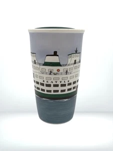 Vaso Starbucks Seattle Ferry 2016 doble pared cerámica viajero 10 oz  - Imagen 1 de 7