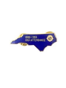 Vintage Lions Club 100% Attendance 89-90 North Carolina Pin - Picture 1 of 6
