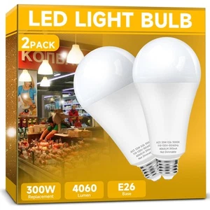 300W Equivalent LED Light Bulb, Super Bright 4060 Lumen Warm White 3000K, A23... - Picture 1 of 8