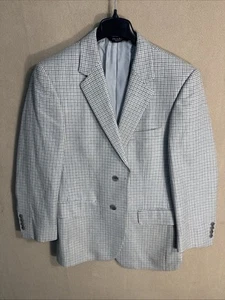 Jos A Bank 40S Extra Slim Short Blue White Black Houndstooth Wool Two Button - Picture 1 of 16