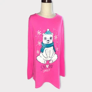 SO nightgown SNOW SWEET pink polar bear girls pj’s size 14 - Picture 1 of 5