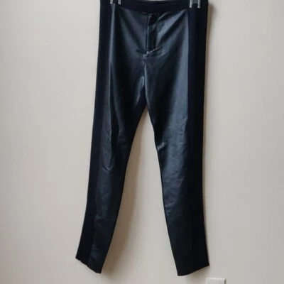 NEW Lauren Conrad Faux Leather Inset Skinny Pant Black 8 - Image 1 of 4