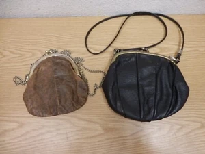 50s 60s 2 Small Crossbody Bags Leather 15x15+21x17.5 50s 60s Vintage - Picture 1 of 5