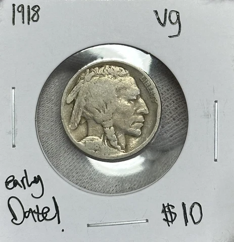 1918-P Buffalo Nickel VG -Early Date! Cover