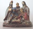 VINTAGE PORCELAIN JESUS, MARY AND JOSEPH~THREE WISEMAN~SMALL TABLETOP MANGER