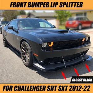 Front Lower Bumper Lip Spoiler Splitter Kit For Dodge Challenger SRT 2008-21 - Picture 1 of 14