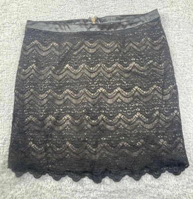 Minifalda Guess Marina nueva con etiquetas para mujer talla 10 negra forrada de encaje con cremallera Foto 1 de 4