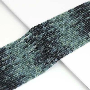 Natural Blue Tourmaline Round Faceted Beads Strand for Jewelry Making, 2mm - Picture 1 of 3