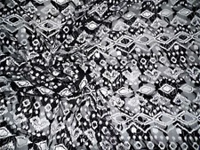 Discount Fabric Stretch Mesh Lace Black White Aztec A702