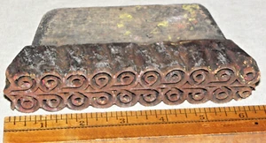 Antique Vintage Hand Carved Wood Border Printing Block Wall Paper Fabric Stamp - Picture 1 of 4