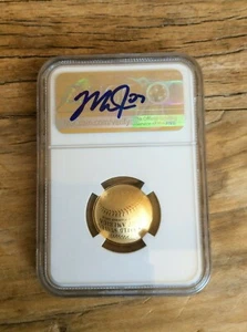 2014 Gold $5 NGC PR70 MIKE TROUT AUTO SIGNED Baseball Hall of Fame Proof JSA - Picture 1 of 4