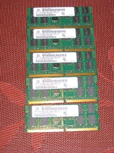 LOT OF FIVE (5) 1GB 1Rx8 PC2-5300Y-555-12-ZZ DDR2 RAM ECC REG 5GB NETLIST - Picture 1 of 3